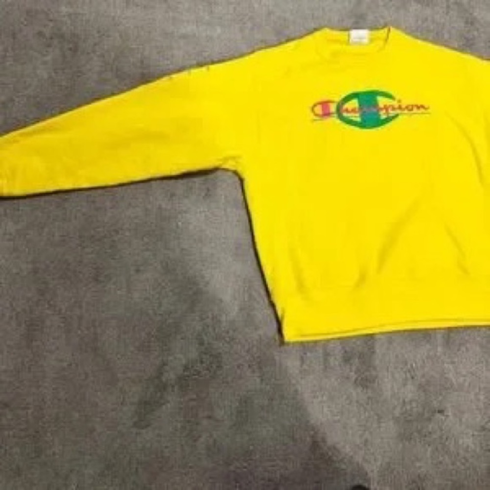 Champion Yellow Crewneck with Red and Green Logo - Picture 2 of 9